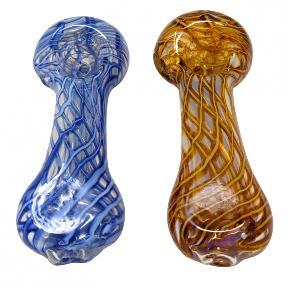 4" Double Line Checkers Art Hand Pipe (Pack of 2) [GWST0071]